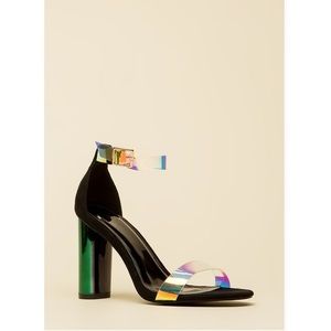 HOT💥 Liliana Open Toe Strappy Heel in Holographic